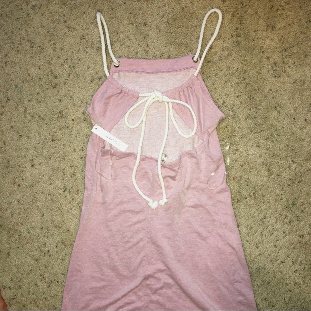 Color Threads Rope Strap Dress in Pink